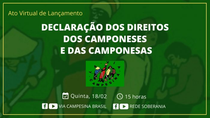 Via Campesina Brasil lança DECLARAÇÃO DAS NAÇÕES UNIDAS SOBRE OS DIREITOS DOS CAMPONESES E DAS CAMPONESAS